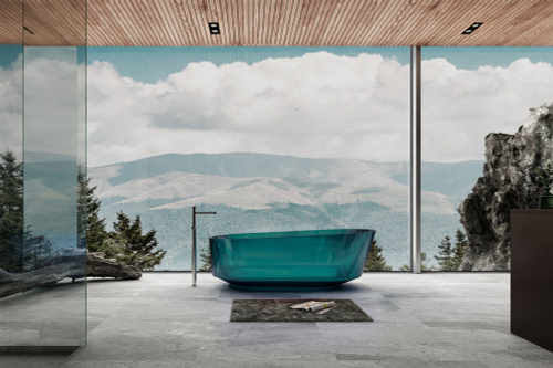 Прозрачная ванна ABBER Kristall AT9706Aquamarin бирюзовая