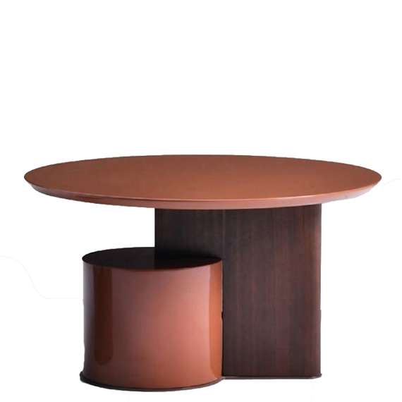 Стол журнальный 4681, Ø90 см, коричневый глянец
