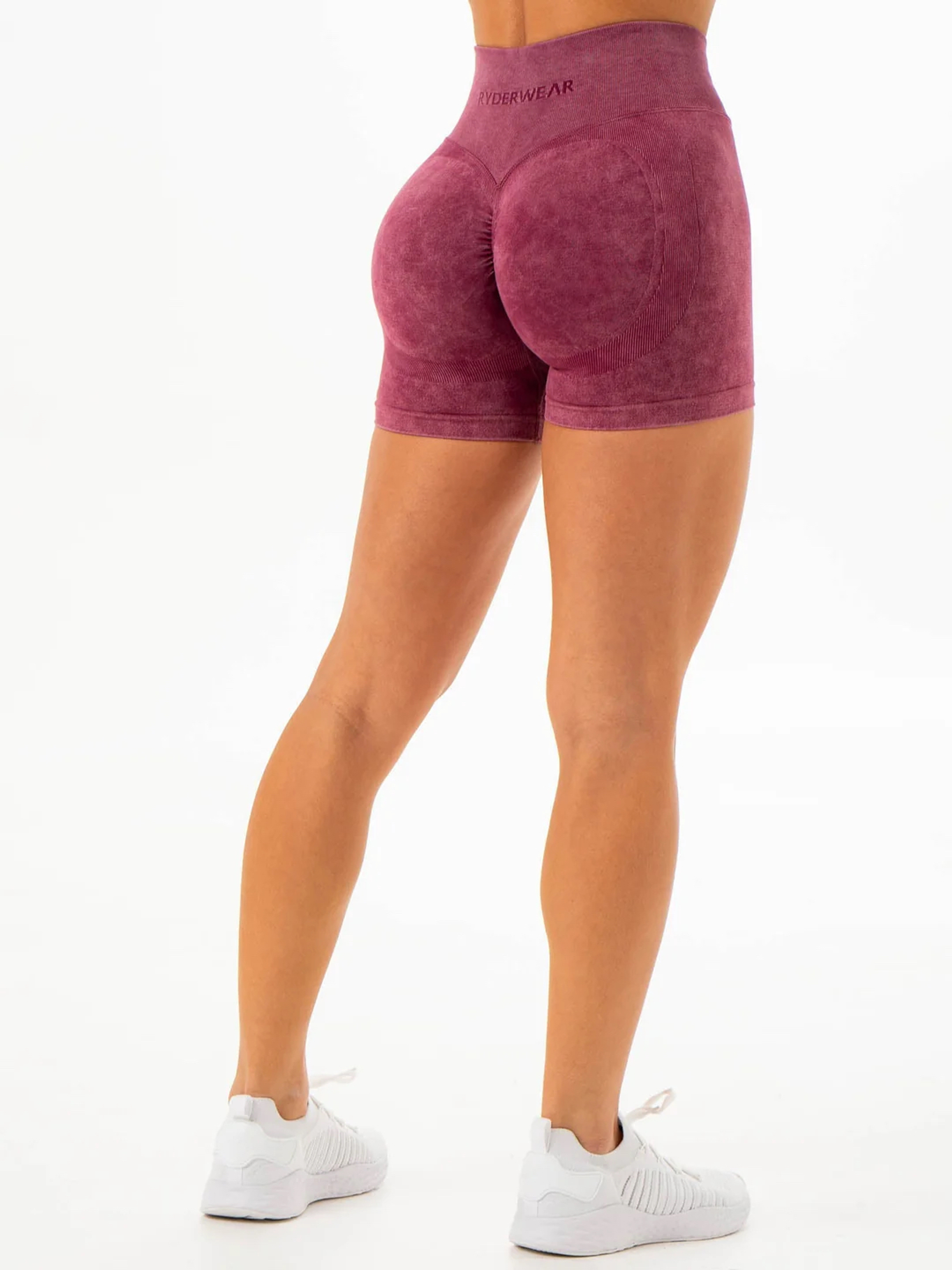 Шорты RYDERWEAR Stonewash Scrunch Seamless Wine