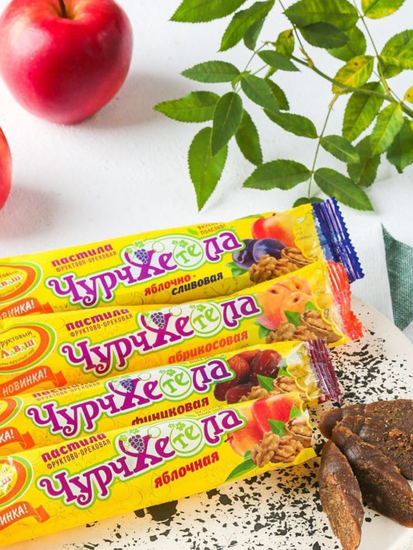 СКИДКА 50% -ФЛ Чурчхетела Финиковая с грецкими орехами, 50г