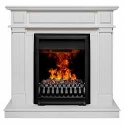 Электрокамин RealFlame Rodos WTM белый матовый с очагом Oregan 3D