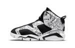 Middle-aged children Jordan Air Jordan 6 Retro Little Flex SE comfortable trend color matching high-top children's basketball shoes black and white graffiti