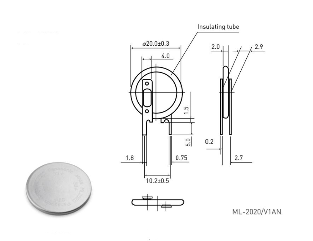 Аккумулятор ML2020/V1AN Panasonic