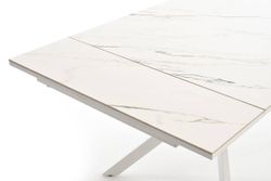 "Меркурий" стол интерьерный раздвижной обеденный из керамики, цвет белый глянцевый