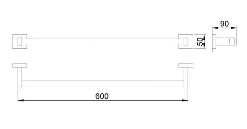 Полотенцедержатель 600 мм нерж.сталь CLASSIC 09031.S матовый