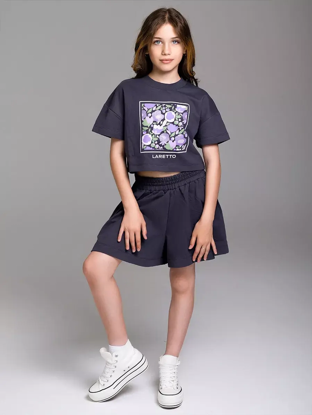 Костюм для девочки, футболка и шорты