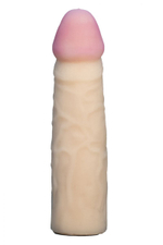 Телесная насадка харнесс из материала неоскин - 18 см. (Цвет: телесный)