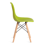 Стул CINDY (EAMES) (mod. 1801) дерево бук/металл/сиденье пластик, 45x51x82 см, Olive (оливковый)