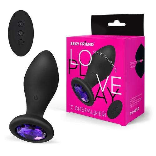 Вибро-анальная втулка Sexy Friend SF-70503-04 с пультом ДУ, 8,5 см