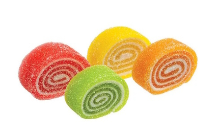 Мармелад "Мармеладные рулетики" нарезанные Красный  пищевик