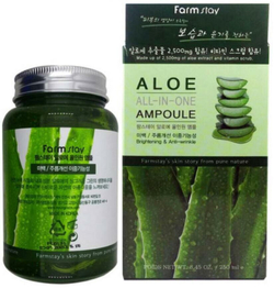 Ампульная сыворотка для лица с экстрактом алоэ FarmStay Aloe All-In One Ampoule