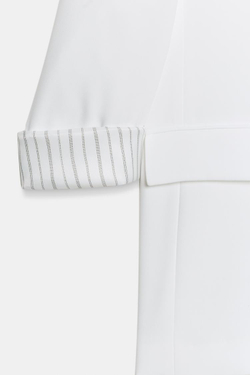 ZARA БЛЕЙЗЕР С ПРИНТОМ НА МАНЖЕТАХ, ЖЕЛТОВАТО-БЕЛЫЙ