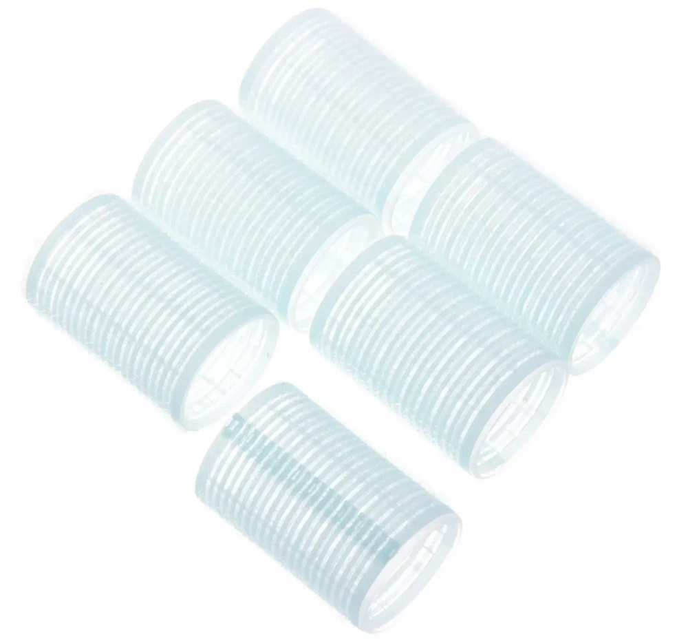 Бигуди липучки, 6шт., однотонные, цвет микс, d-4см