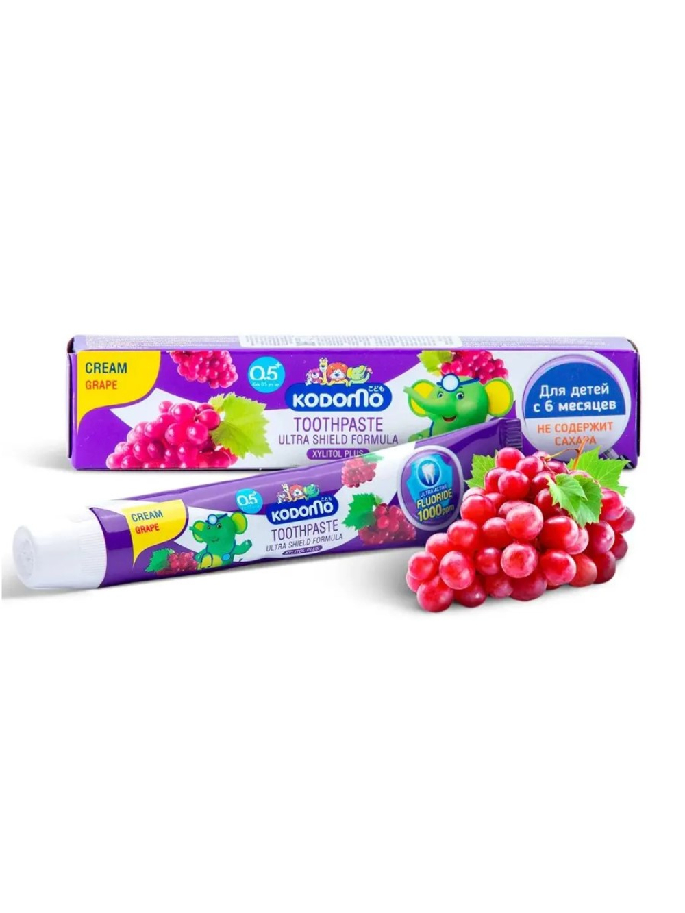 [KODOMO] Детская зубная паста ВИНОГРАД Ultra Shield Cream, 40гр