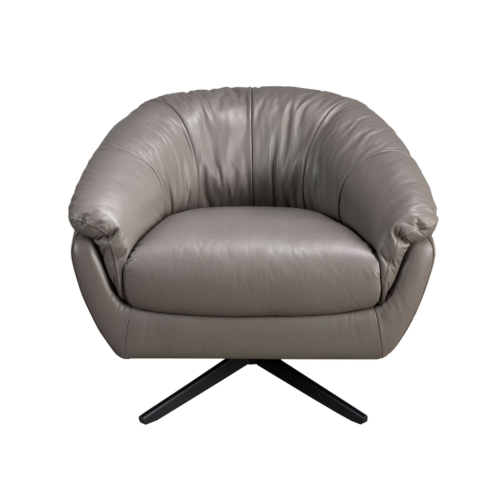 Вращающееся кресло Angel Cerda 5138 из серой кожи