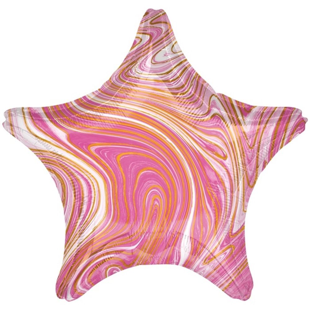 Шар Anagram звезда 18&quot; с рисунком Мрамор розовый #42100