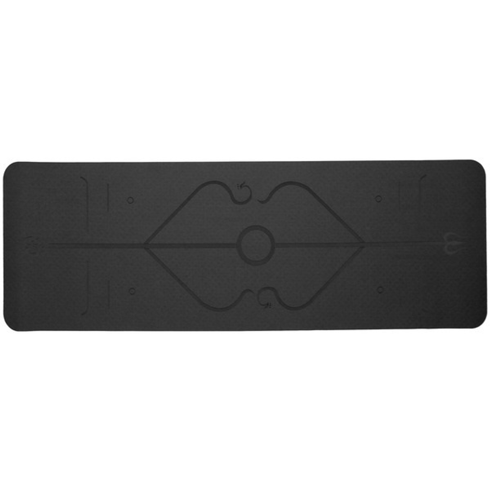 Коврик для йоги 6 мм 183*61 см «Шамбола» с лазерной гравировкой (ТРЕ), черный