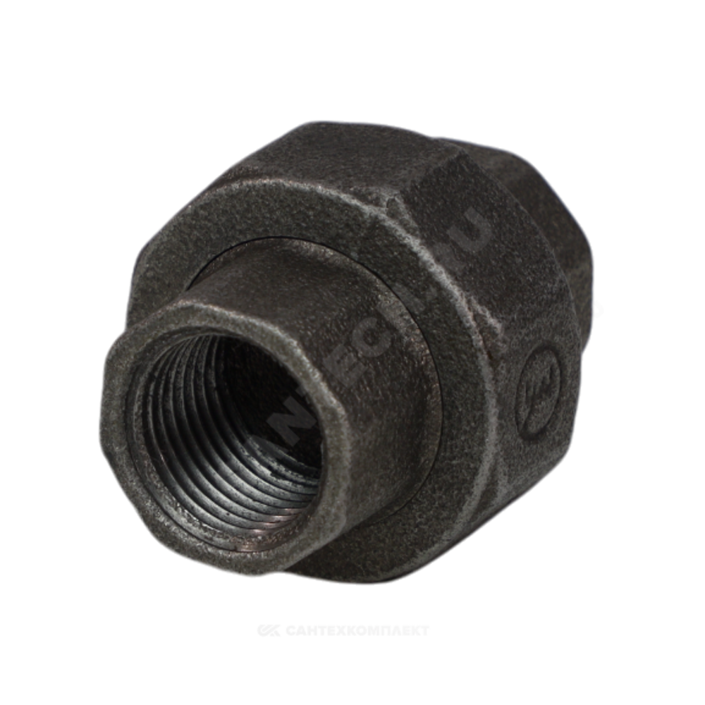 Соединитель прямой американка чугун Ду 20 (3/4") ВР/ВР конусный Fittex PLUS