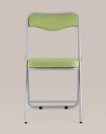 Складной стул Джонни экокожа салатовый каркас металлик