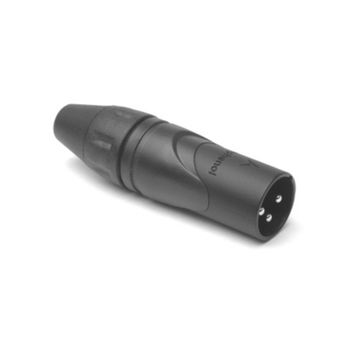 Amphenol AX3MB - Разъем XLR, 3 контакта, штекер, точеные контакты, цвет - черный