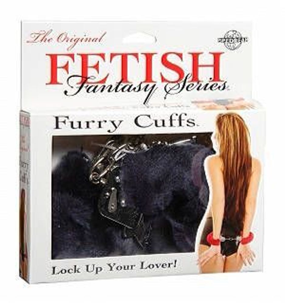 Наручники Fetish Furry Love Cuffs с мехом черные