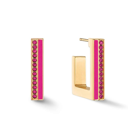 Серьги пусеты Coeur de Lion Pink-Gold 0133/21-0416