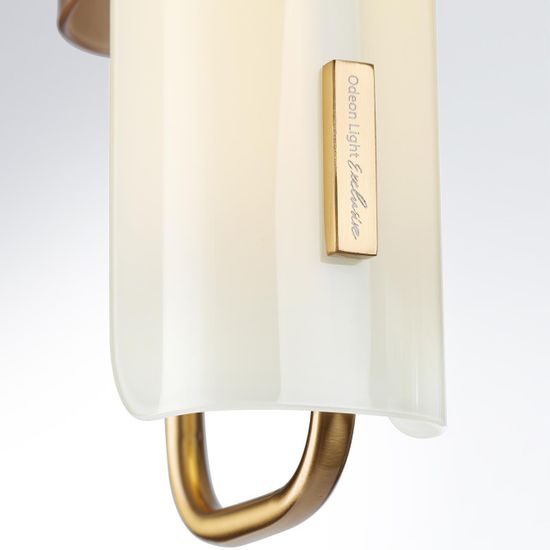 5467/10WL MODERN ODL_EX26 белый/коричневый/античная бронза/металл/стекло/декор металл Бра LED x 10W (5W*2) 3000K LION