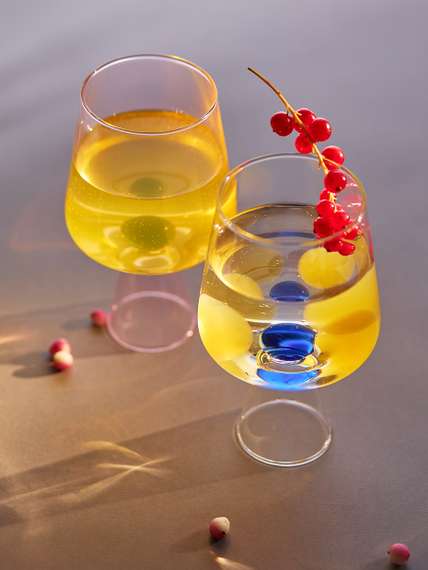 Набор бокалов для вина orb, 400 мл, синий/янтарный, 2 шт.