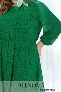 Платье 2448-зеленый-черный Minova