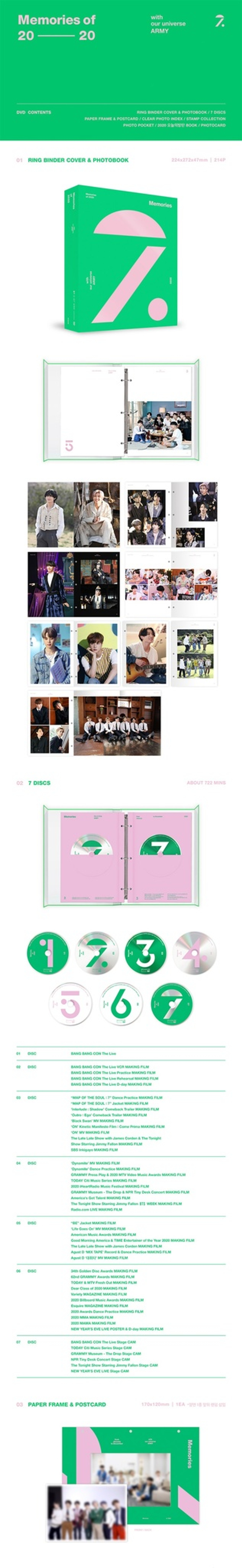 BTS MEMORIES OF 2020 DVD