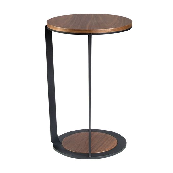 Приставной столик 2116/MH2208B из ореха и черной стали