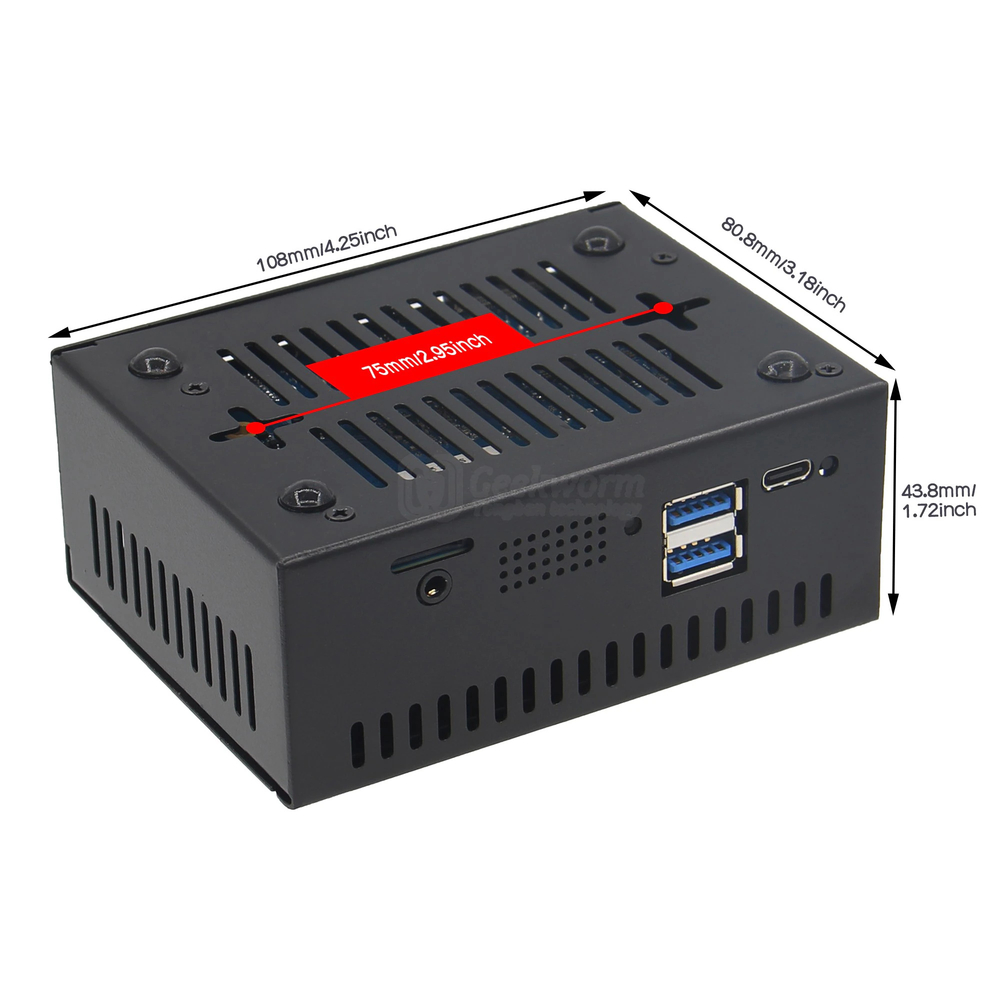 Закрытый корпус для Orange Pi 5 Plus с вентилятором