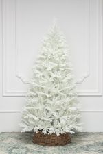 Белая Ель искусственная «Астрид» (Литая белая хвоя) 210 см / 2,1 м