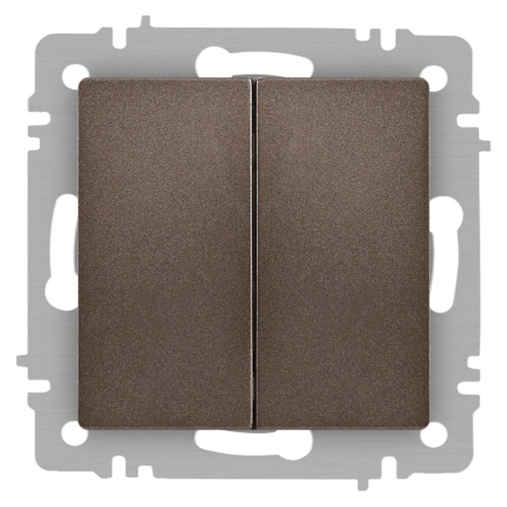 Переключатель Intro Accent 6-107-08 двойной, 10А-250В, IP20, СУ, AL/CU, бронза