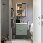Комбинация для ванной - IKEA ENHET, 64х43х65 см, белый/серо-зеленый, ЭНХЕТ ИКЕА