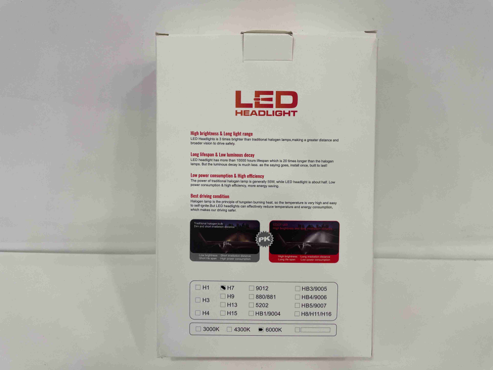 H7 / Светодиодные лампы K3, без вентилятора, 12v, 55w (2 шт. / комплект)