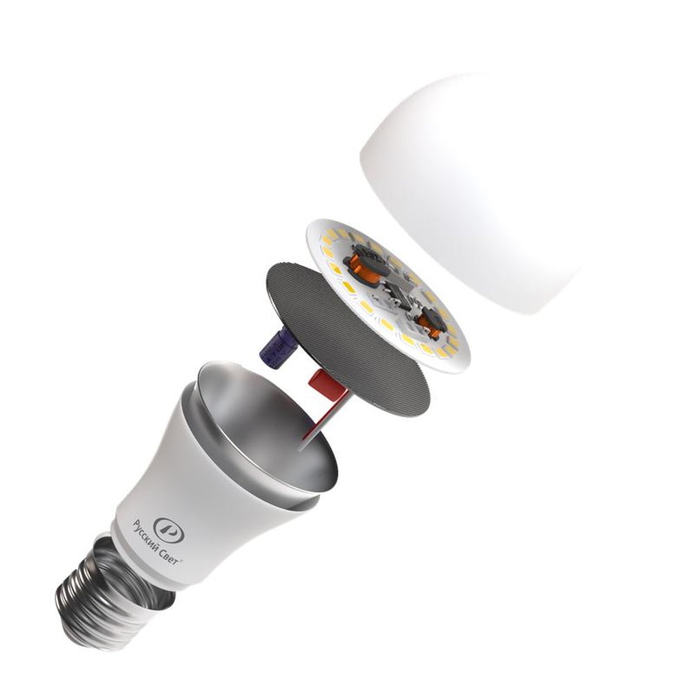 Лампа светодиодная RS A60 E27 12W 220-240V 2700К 12Вт 1200лм Ra 90 грушевидная Русский Свет 15010345040