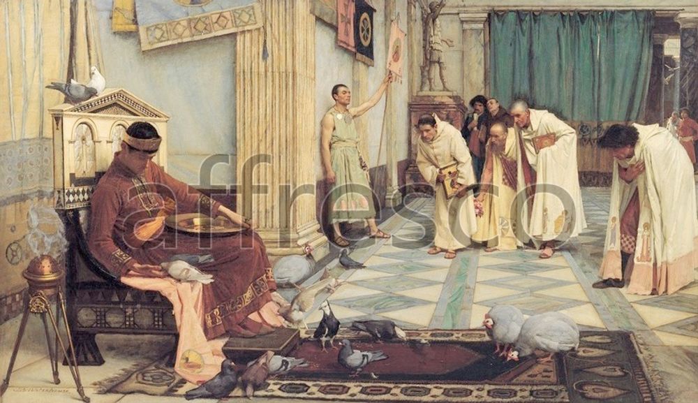 Фреска Джон Уильям Уотерхаус,  The favourites of the Emperor Honorius