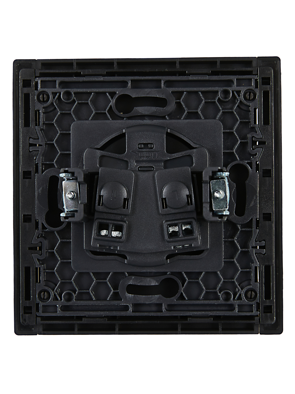 FORTE&PIANO Розетка 1-местная без заземления с защитными шторками винтовое крепление 10А FP117 черный IEK