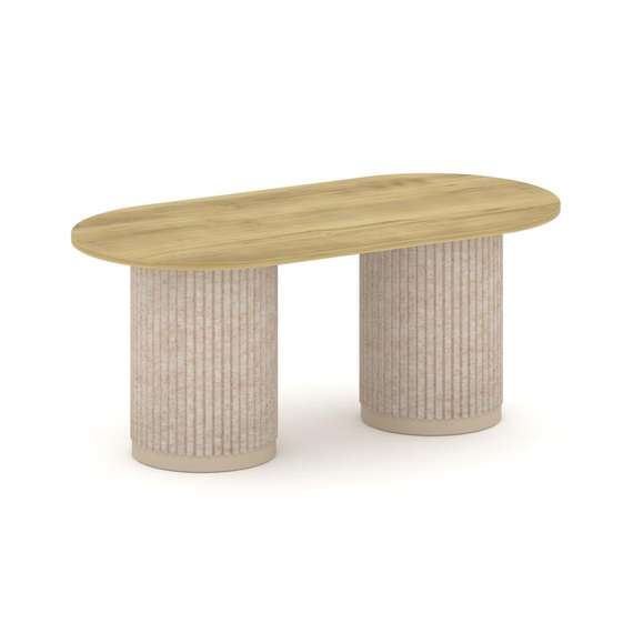 Felto Стол переговорный овальный PR.C.SPRG-006.D Дуб Винченцо/Металл Капучино/Крем-брюле 1800*900*75