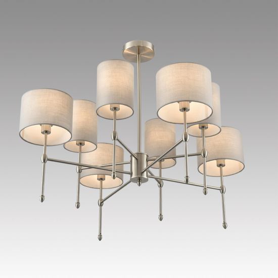 8262/8C CLASSI LN26 металл/текстиль, никель/серый Люстра потолочная E14 8*40W 220V LATTI