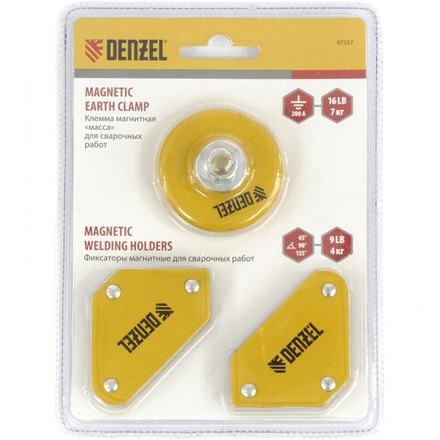 Набор магнитных фиксаторов и клеммы Denzel для сварочных работ
