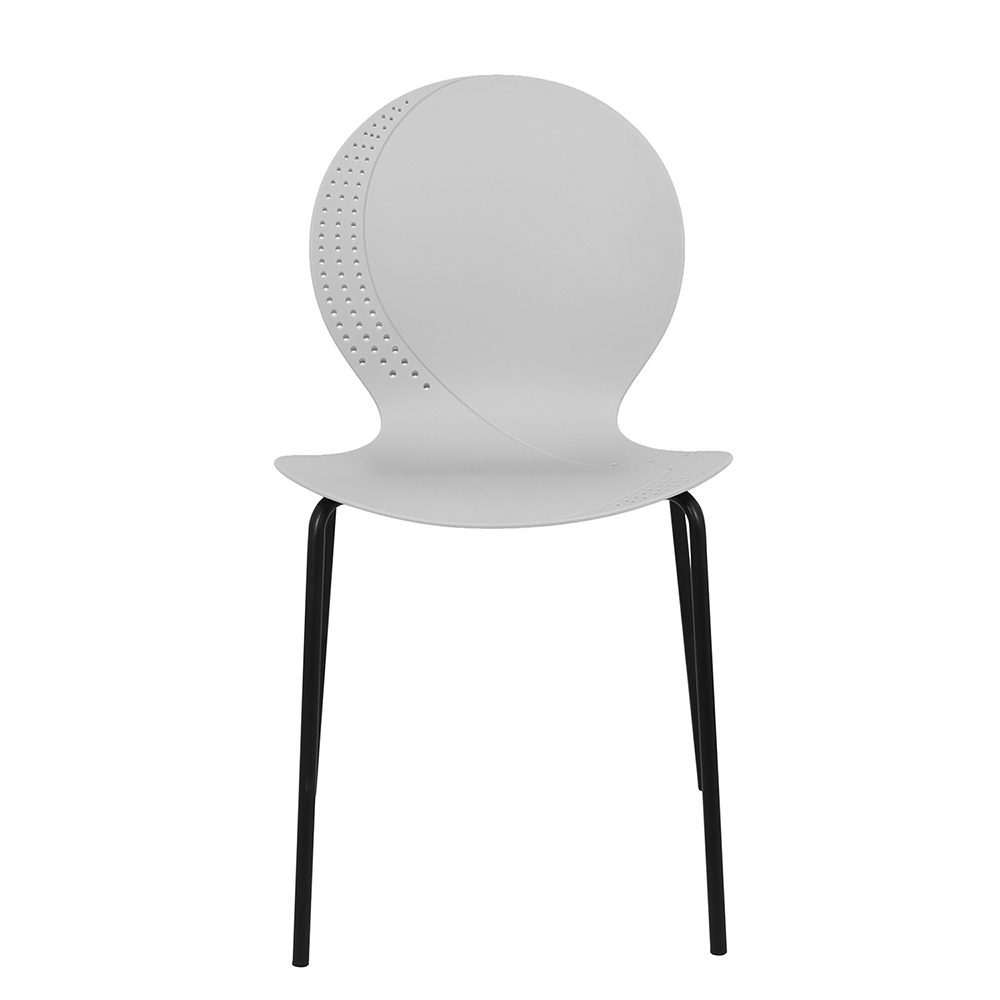 Стул пластик Wave серый с черными ножками
