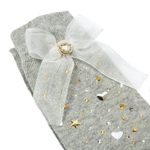 Носки TWINSET Светло-серый меланж/Клепки/Белый бантик (Девочка)
