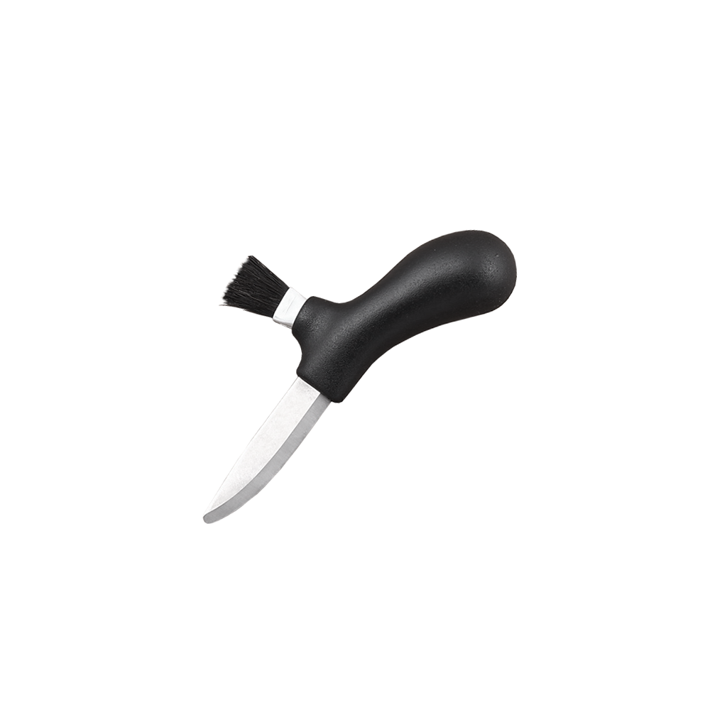 Нож Morakniv Karl-Johan для грибов, нержавеющая сталь, цвет черный, щетка из конского волоса, 10906