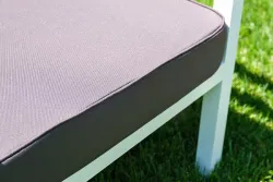 "Эстелья" диван 3-местный, каркас алюминий белый муар, ткань темно-серая 027