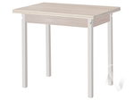 Стол обеденный раскладной ЛДСП ПН (снег лак/ясень шимо светлый)