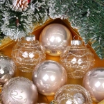 Новогодние шары «Волшебство ночи» 8 см (набор 12 шт), Шампань