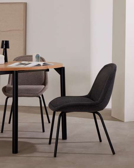 Стул Aimin, серый шенилл с черными ножками