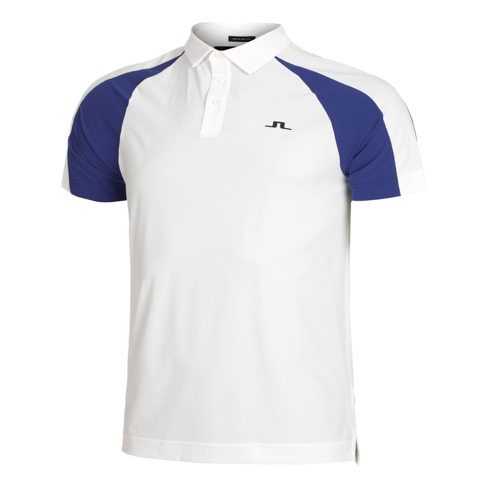 Мужское теннисное поло JLindeberg Nial Regular Fit Polo Men - White, Blue